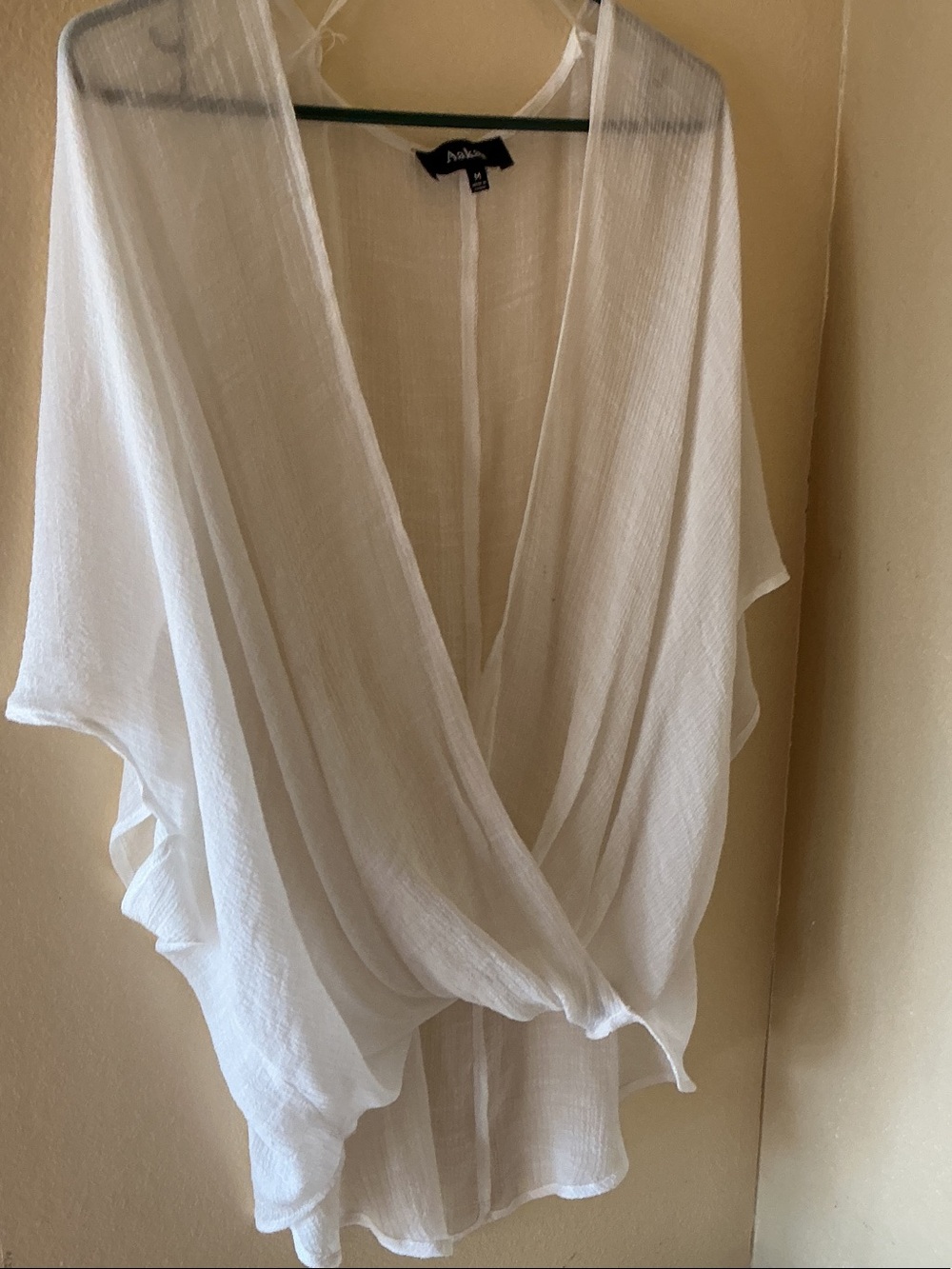 White Draped V-Neck Womens Top byAakaa